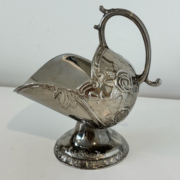 Vintage French silver plated sugar scuttle ornate rose detail Bridgerton style - Picture 6 of 12